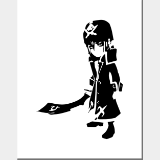 Pirate Captain minimal silhouette white Posters and Art